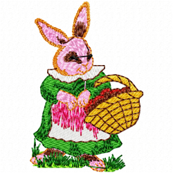 Rabbits Embroidery Design 7 Rabbits Embroidery Design 7